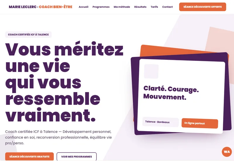 Site web coach bien-être Talence - Digital-web33
